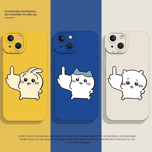 Japanese Cartoon ChiiKawa Funny Pose | White ChiiKawa Hachiware Usagi - iPhone Case XS 11 12 13 14 15 16 Pro Promax mini2mini 13mini KawaiiGiftLand