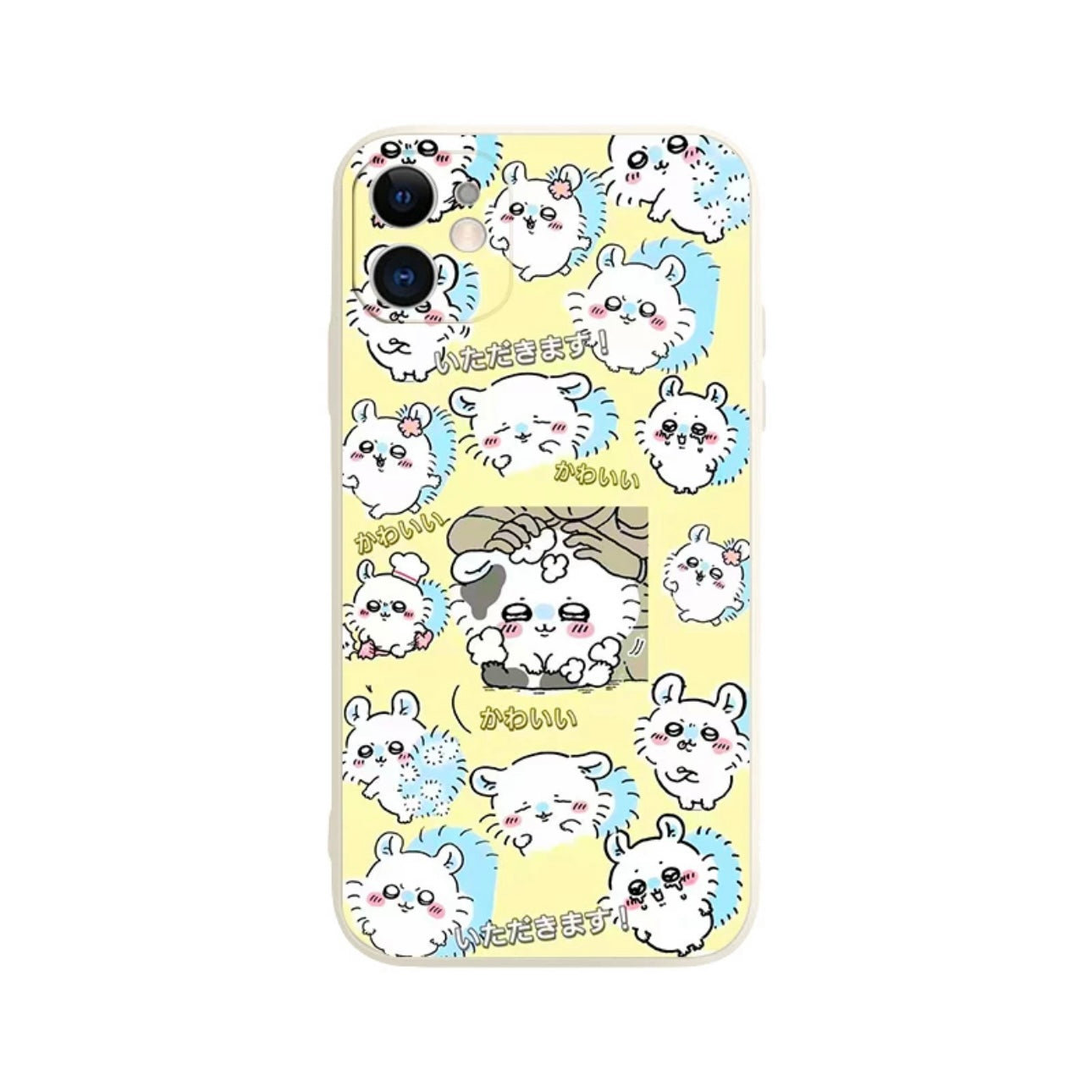 Japanese Cartoon ChiiKawa | Full Screen Momonga Yellow - iPhone Case XS 11 12 13 14 15 Pro Promax mini KawaiiGiftLand