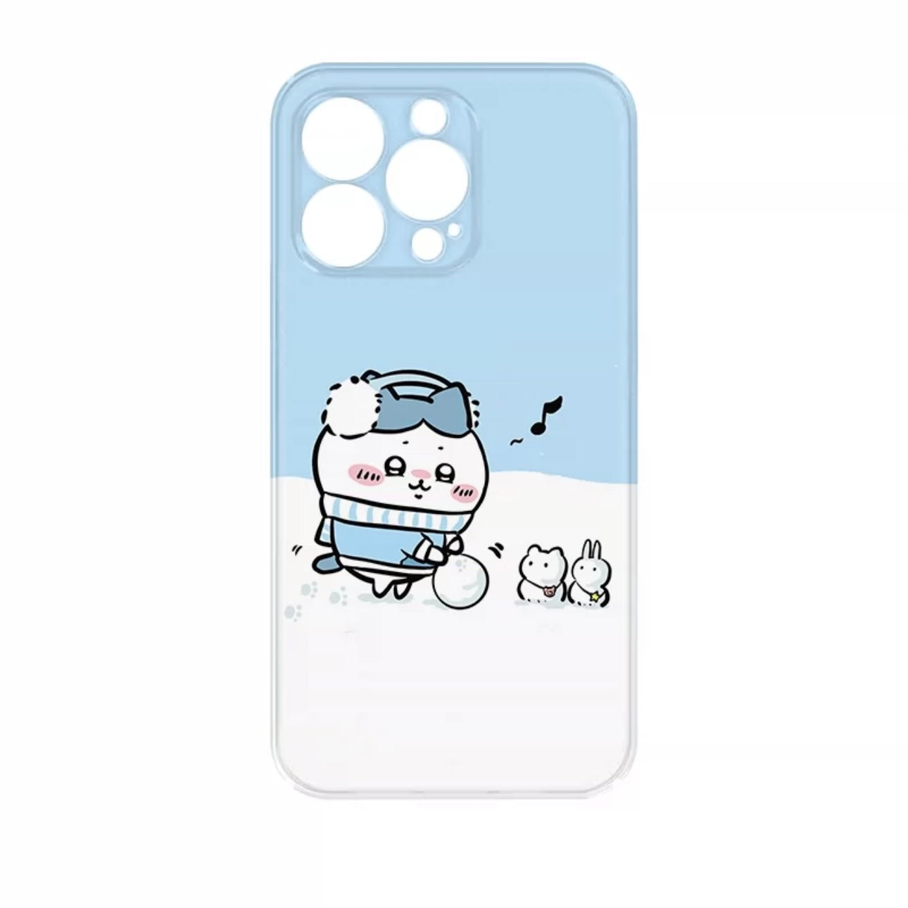 Japanese Cartoon ChiiKawa Camera Protect | ChiiKawa Hachiware Usagi with Snowman - iPhone Case XS 11 12 13 14 15 Pro Promax mini KawaiiGiftLand
