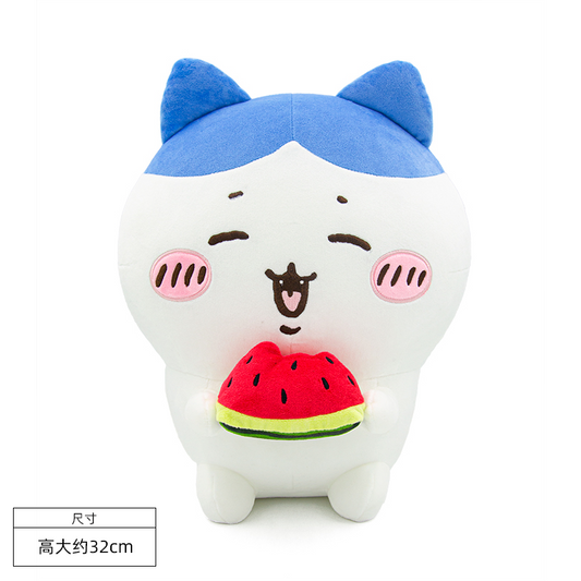 ChiiKawa X Miniso | ChiiKawa Hachiware Usagi Eating Watermelon Plush Doll - Kawaii Items Room Decoration Doll