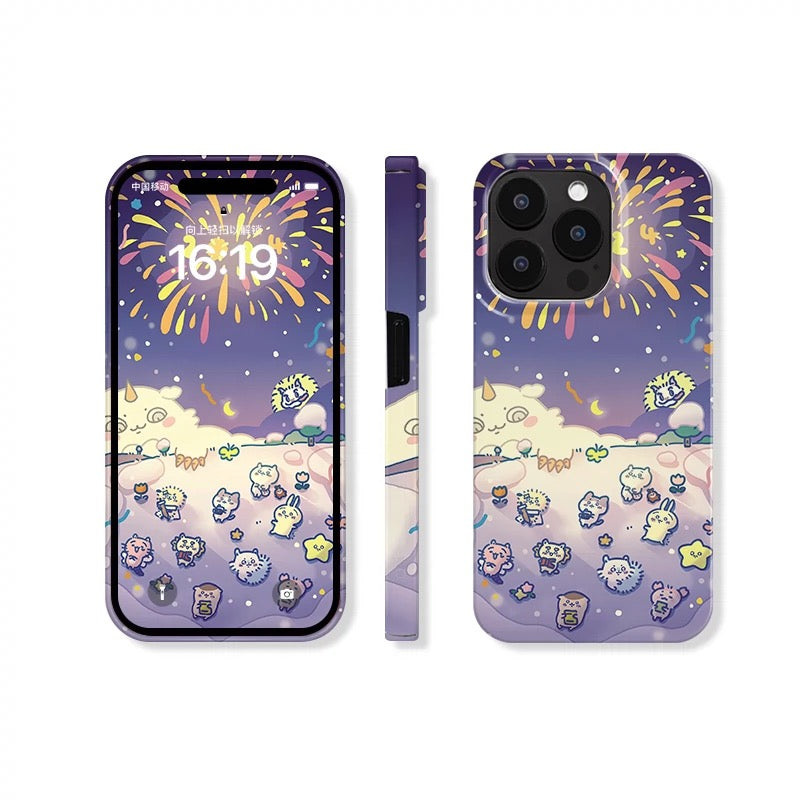 Japanese Cartoon ChiiKawa | Firework & Full Real Plush Dolls - iPhone Case XS 11 12 13 14 15 Pro Promax mini KawaiiGiftLand