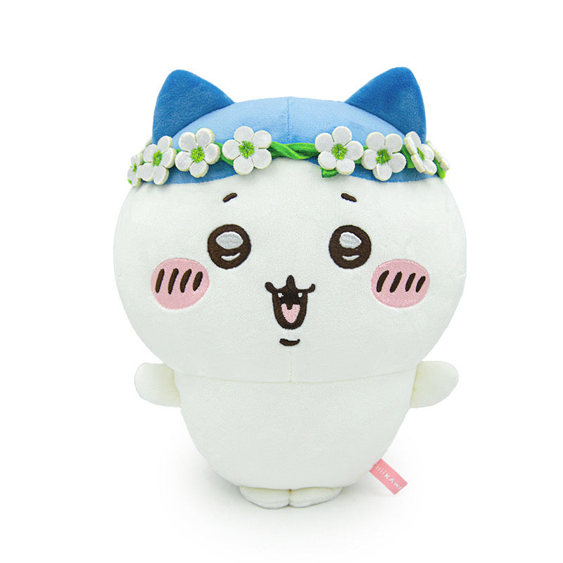 ChiiKawa X Miniso | ChiiKawa Hachiware Usagi Wearing Flower Garland Plush Doll - Kawaii Items Room Decoration Doll