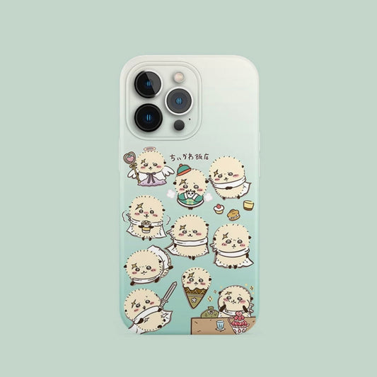 Japanese Cartoon ChiiKawa | Full Kurimanju Rakko Yellow & Green - iPhone Case XS 11 12 13 14 15 Pro Promax mini KawaiiGiftLand