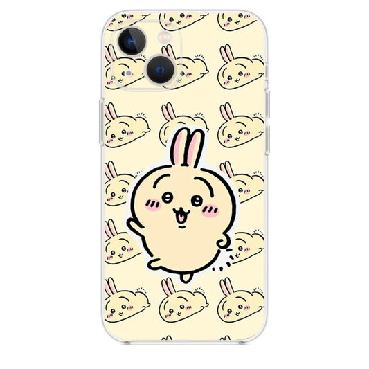 Japanese Cartoon ChiiKawa | Full Screen Usagi Say Hi Yellow - iPhone Case XS 11 12 13 14 15 Pro Promax mini KawaiiGiftLand
