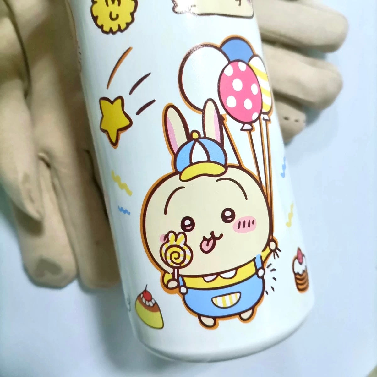Japanese Cartoon ChiiKawa Tumbler | Usagi Shoulder Water Bottle with Straw and Strap - 316 Stainless Steel Lovely Cup KawaiiGiftLand