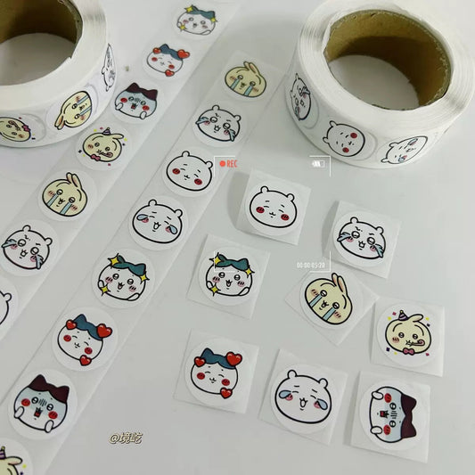 Japanese Cartoon ChiiKawa | Roll Simple Stickers Set - 500 Pieces Schedule Notebook KawaiiGiftLand