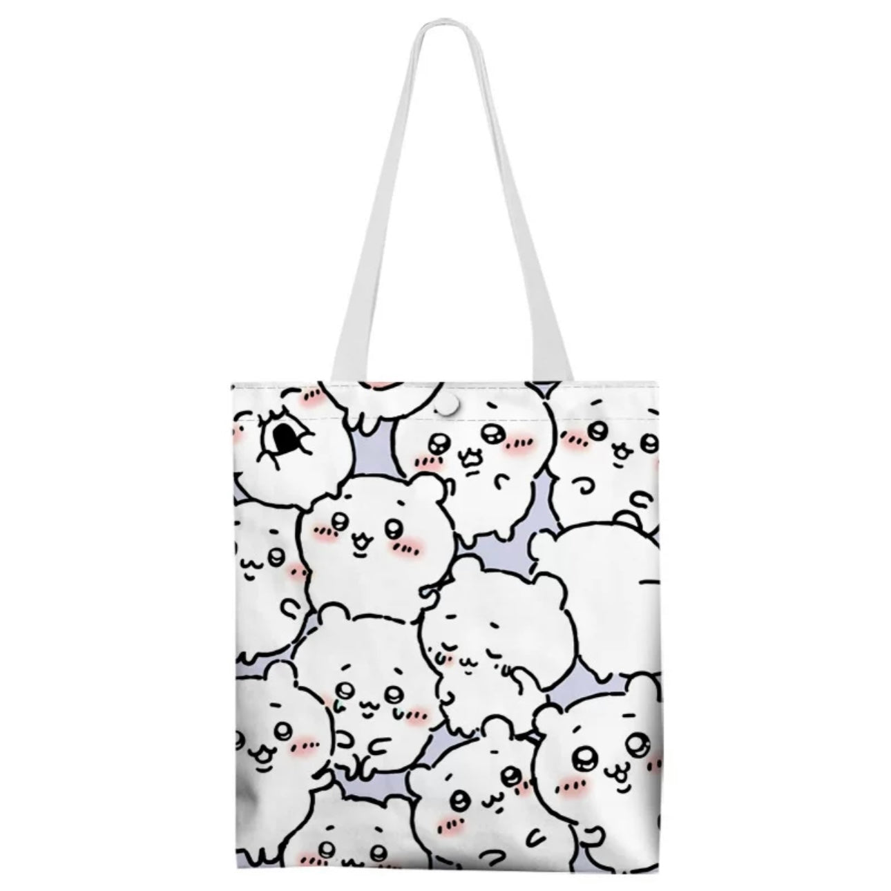 Japanese Cartoon Chiikawa Canvas Tote Bag | Full Screen ChiiKawa Hachiware Usagi - Shopping Shoulder Tote Bag KawaiiGiftLand