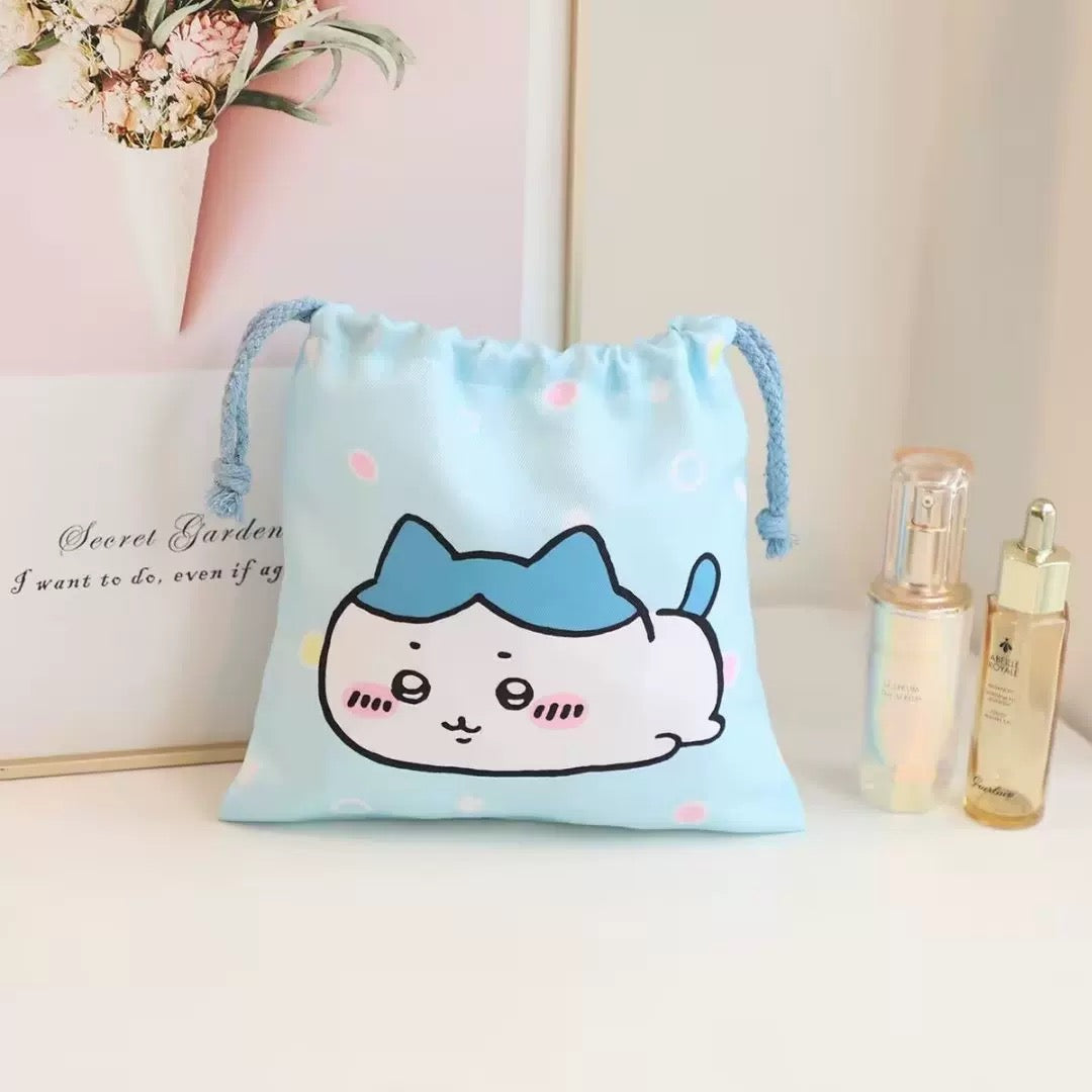 Japanese Cartoon Chiikawa Drawstring Pockets | Chiikawa Hachiware Usagi - 20cm Tidy up Bag Kawaii Style KawaiiGiftLand