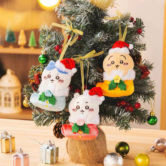 Japan ChiiKawa Merry Chrismas Edition | ChiiKawa Hachiware Usagi - Mini Plush Doll keychain KawaiiGiftLand