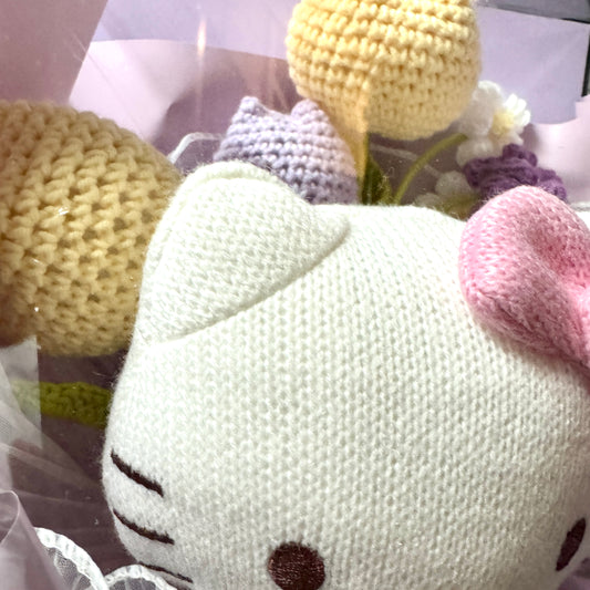 Sanrio x 7-11 Hello Kitty Valentine Limited Edition | Knitting Purple Flowers Bouquet Gift Box - Valentine Wedding Gift