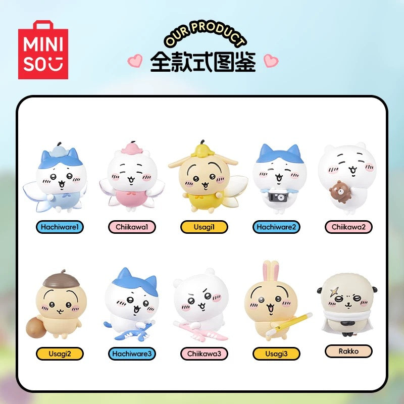 ChiiKawa X Miniso | ChiiKawa Hachiware Usagi Rakko Mystery Box Mini Figure - Kawaii Items KawaiiGiftLand