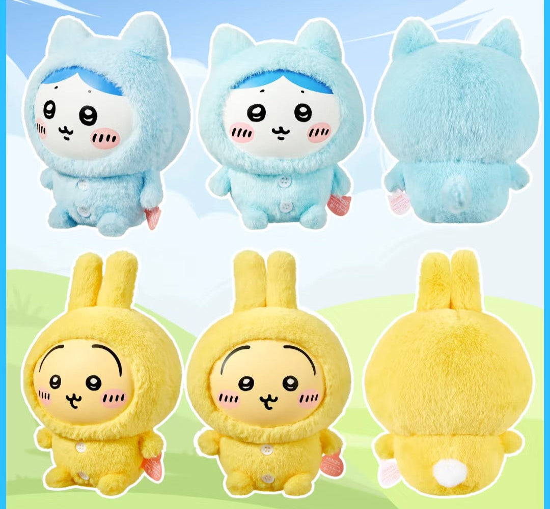 ChiiKawa X Miniso Plush Pajamas Party Series | ChiiKawa Hachiware Usagi Momonga Kurimanju Rakko Plastic Plush Doll Kawaii Items Room Decoration doll KawaiiGiftLand