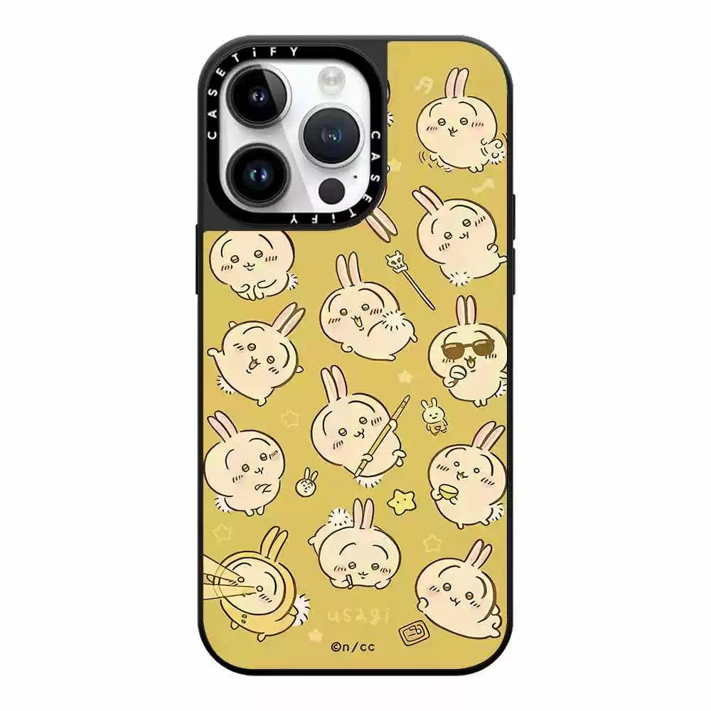 Japanese Cartoon ChiiKawa Mirror Phone Case | ChiiKawa Hachiware Usagi Medley Fun Pose Full Sceen - iPhone Case 11 12 13 14 15 16 Pro Promax KawaiiGiftLand