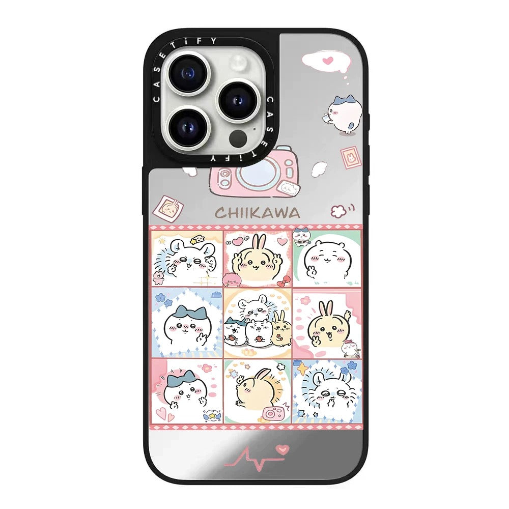 Japanese Cartoon ChiiKawa Mirror Phone Case | ChiiKawa Hachiware Usagi Medley Series 3 - iPhone Case 11 12 13 14 15 16 Pro Promax KawaiiGiftLand
