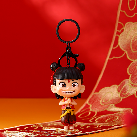 Miniso X Ne Zha | Ne Zha 2 Movie Cute Figure Keychain - Kawaii Items Toy Collection Home Decoration