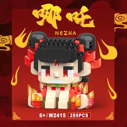 Ne Zha Mini Build Block | Ne Zha 2 Movie Ne Zha and Ao Bing Cute Building Block - Kawaii Items Toy Building Blocks Toy Collections