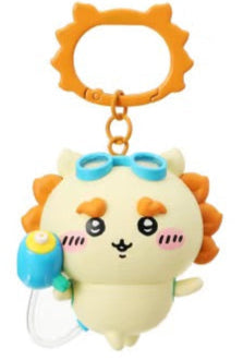 ChiiKawa X Miniso Hot Summer Series | ChiiKawa Hachiware Usagi Momonga Kurimanju Rakko Shisa Playing Water Gun Cute Plastic Doll Keychain - Kawaii Items Room Decoration Doll
