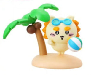 ChiiKawa X Miniso Hot Summer Series | ChiiKawa Hachiware Usagi Momonga Kurimanju Rakko Shisa Summer Time Cute Plastic Doll Figure Blind Box - Kawaii Items Room Decoration Doll Mystery Blind Box