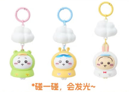 ChiiKawa X Miniso Hot Summer Series | ChiiKawa Hachiware Usagi Raincoat Cute Plastic Doll Light Up Function Keychain - Kawaii Items Room Decoration Doll