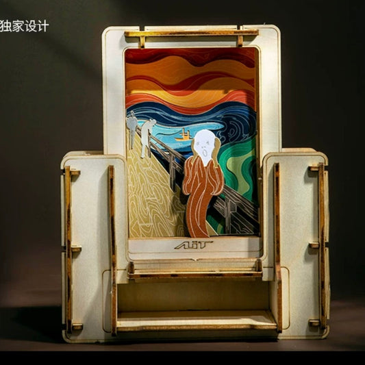 DIY Wooden Jigsaw Puzzle Multi-Purpose World Famous Paintings | The Scream - Art Frame Home Decoration Gift