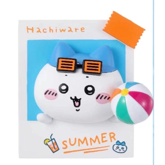ChiiKawa X Miniso Hot Summer Series | ChiiKawa Hachiware Usagi Momonga Kurimanju Rakko Shisa Summer Time 3D Refrigerator Magnet - Kawaii Items Room Decoration