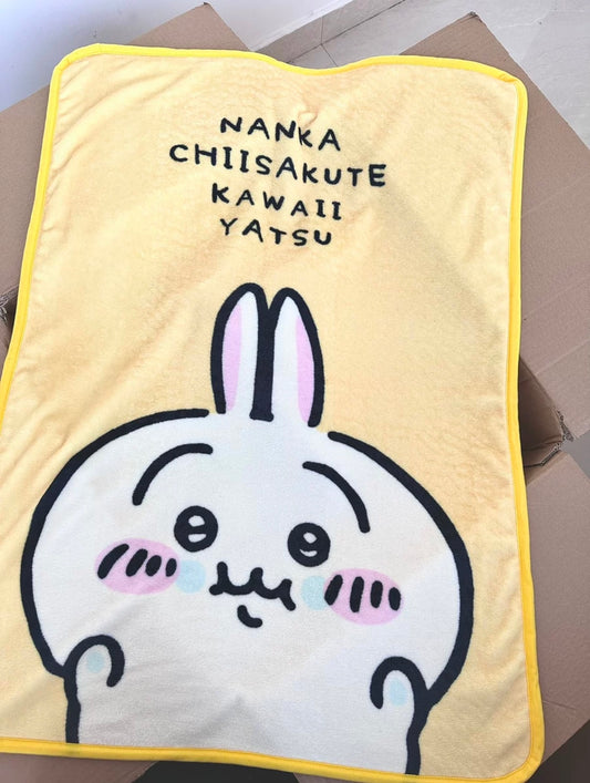 Japanese Cartoon ChiiKawa Hachiware Usagi Momonga | Knee Blanket Flange Flannel Double Face - Keep Warm Nap Kawaii Room Decoration
