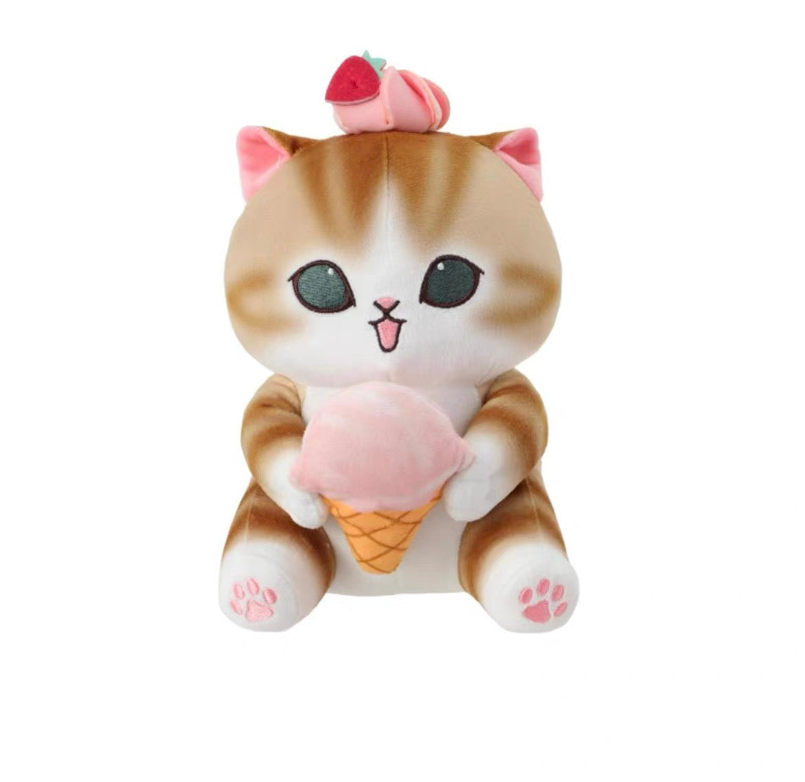 Miniso X Mofusand Ice Cream Series | Mofusand Cat Eating Ice Cream Cone Cute Plush Doll - Kawaii items Room Decoration Doll