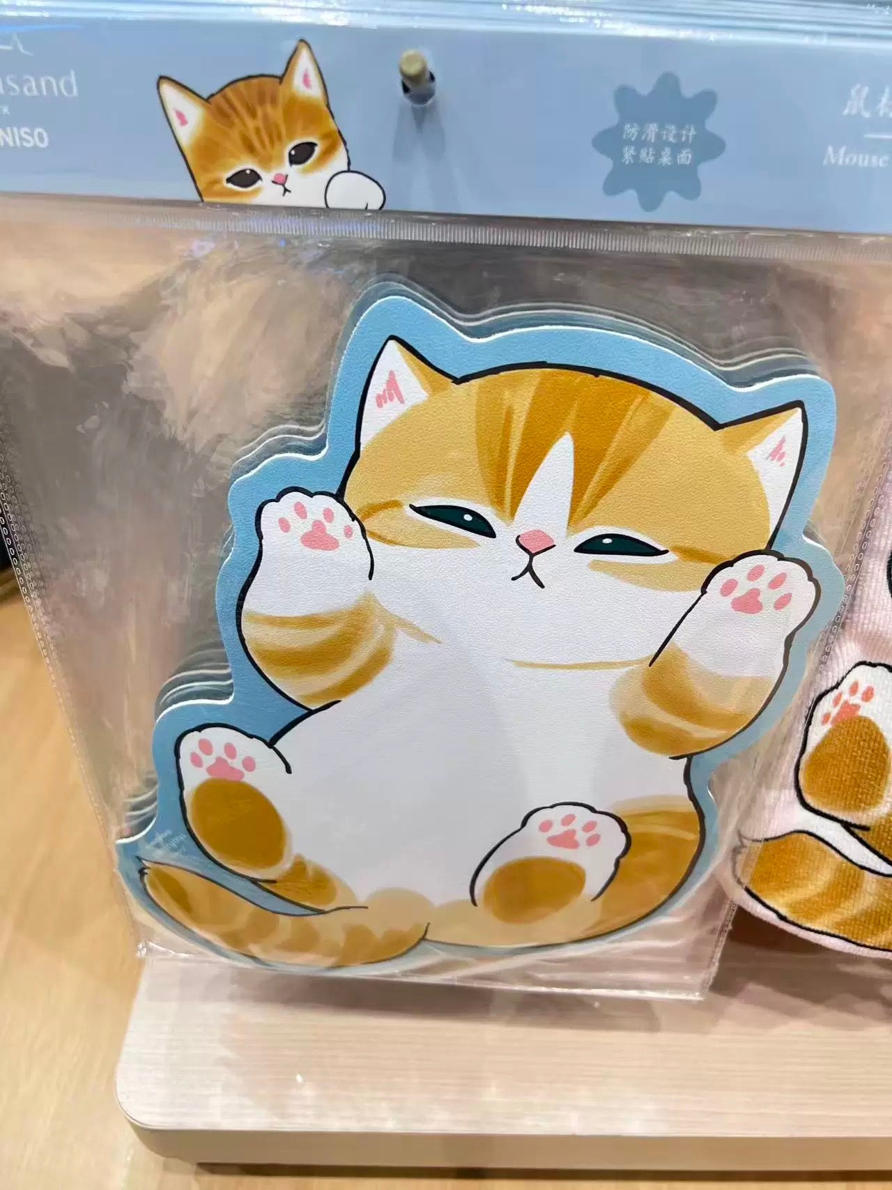 Miniso X Mofusand Ice Cream Series | Mofusand Cat Orange Cat Lying Cute Mousepad - Kawaii items Room Decoration