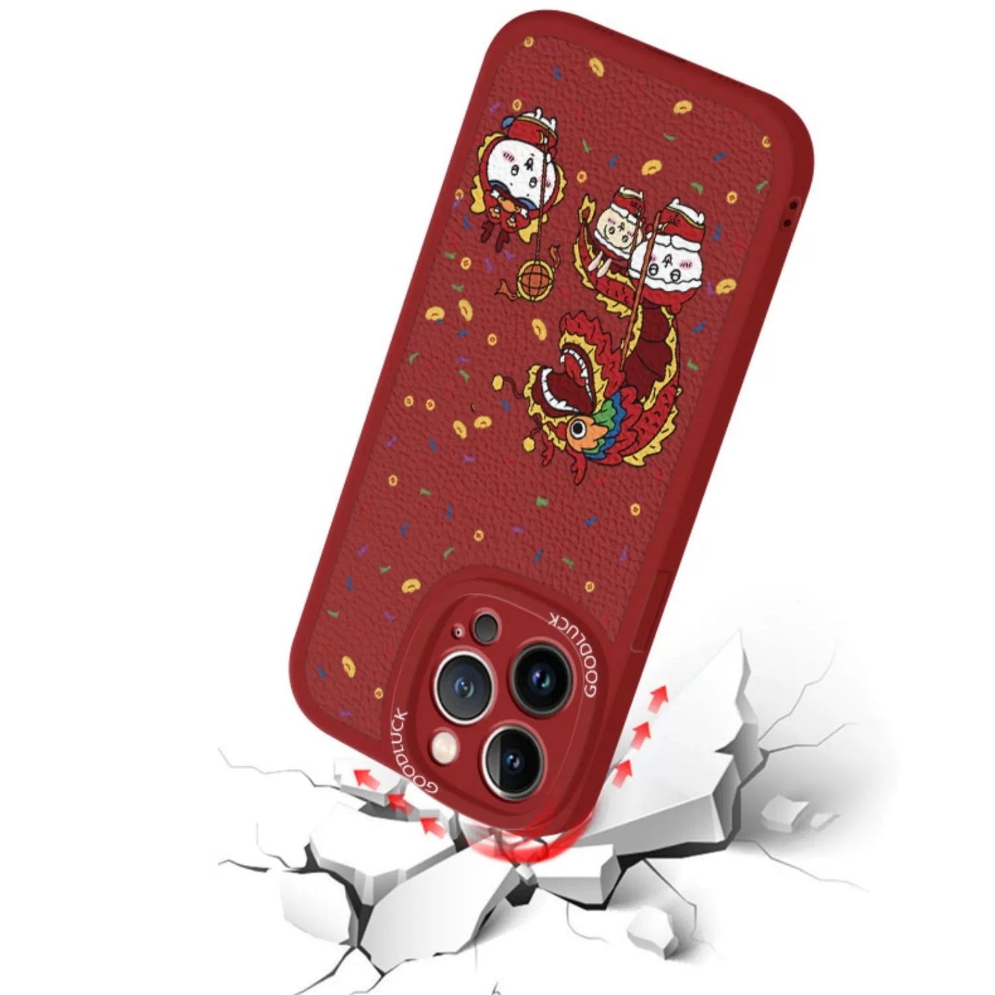 Japanese Cartoon ChiiKawa TPU Leather | Dragon Dance ChiiKawa Hachiware Usagi - iPhone Case 11 12 13 14 15 Pro Promax KawaiiGiftLand