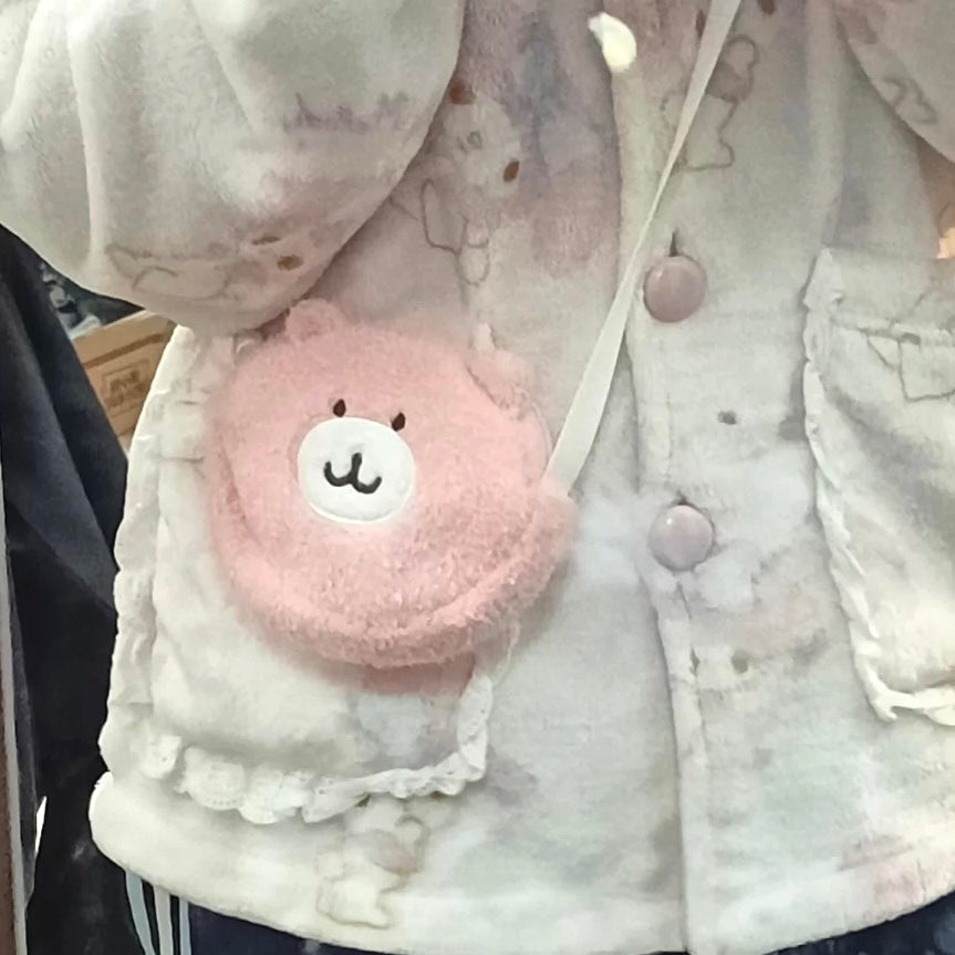 Japanese Cartoon ChiiKawa Little Shoulder Bag | Pink Bear - Plush Doll Kawaii Style Child Girl Gift KawaiiGiftLand