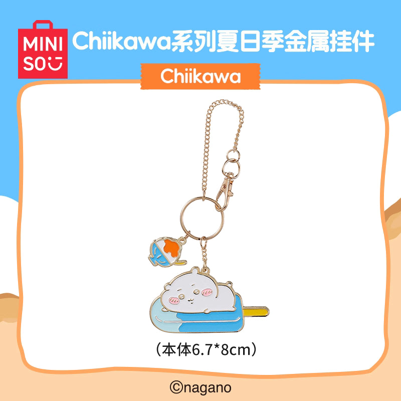 ChiiKawa X Miniso Hot Summer Series | ChiiKawa Hachiware Usagi Momonga On Popsicle Metal Keychain - Kawaii Items Room Decoration