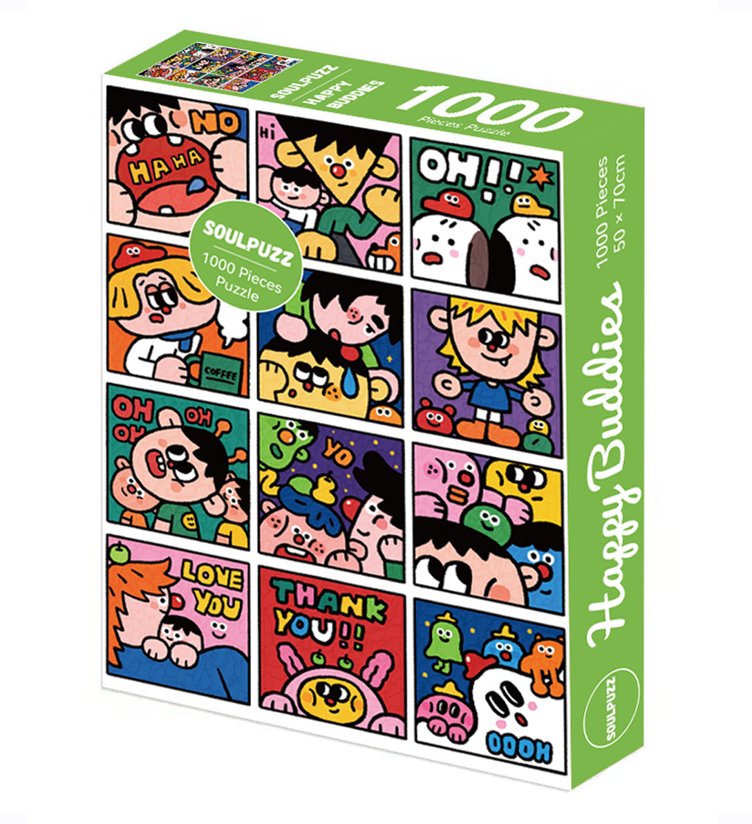 SOULPUZZ 1000 Pieces Puzzle | Happy Buddies - Happy Friends Difficulty Decompression Couples Trendy Gifts Home Decoration KawaiiGiftLand