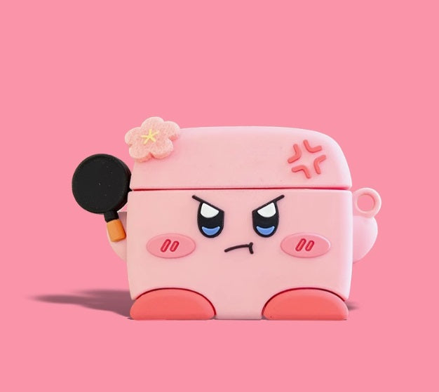 Japanese Cartoon Kirby Adventure | Cosplay Part 2 Red Hat Cat Headphone Muscle Square - AirPods AirPodsPro AirPods3 AirPods4 Case KawaiiGiftLand