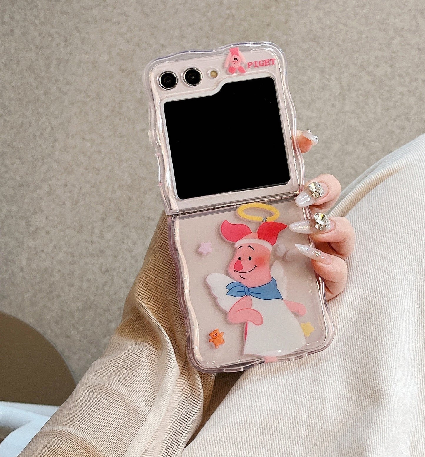 Cute Cartoon Case | Winnie The Pooh & Piglet - Phone Case Samsung Galaxy Z Flip 4 5 6 KawaiiGiftLand