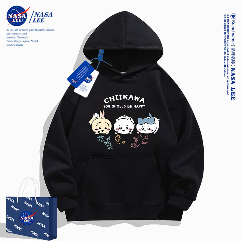 Japanese Cartoon ChiiKawa Casual Style Hoodie Series | Chiikawa Hachiware Usagi Drawing on Floor - Kawaii Fashion Items