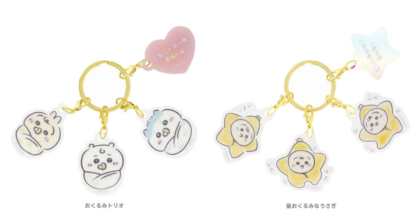 Japan ChiiKawa Baby Series | ChiiKawa Hachiware Usagi Baby and Star Costume Plastic Keychain - Kawaii items Room Decoration