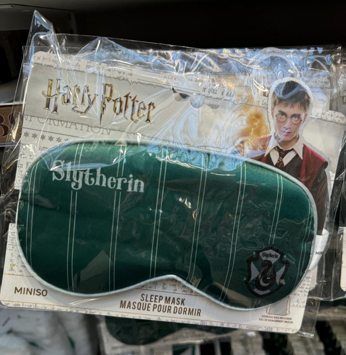 Harry Magical School Wizard Witch X Miniso | Magical School Four Houses Sleep Mask Red Yellow Green Blue - Kawaii items KawaiiGiftLand