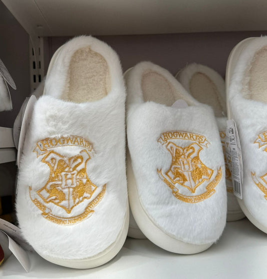 Harry Magical School Wizard Witch X Miniso | Magical School Emblem Furry Slippers Black White - Kawaii items KawaiiGiftLand