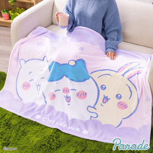 Japan ChiiKawa | ChiiKawa Hachiware Usagi Momonga Crab Cute Wool Blanket - Kawaii items Room Decoration