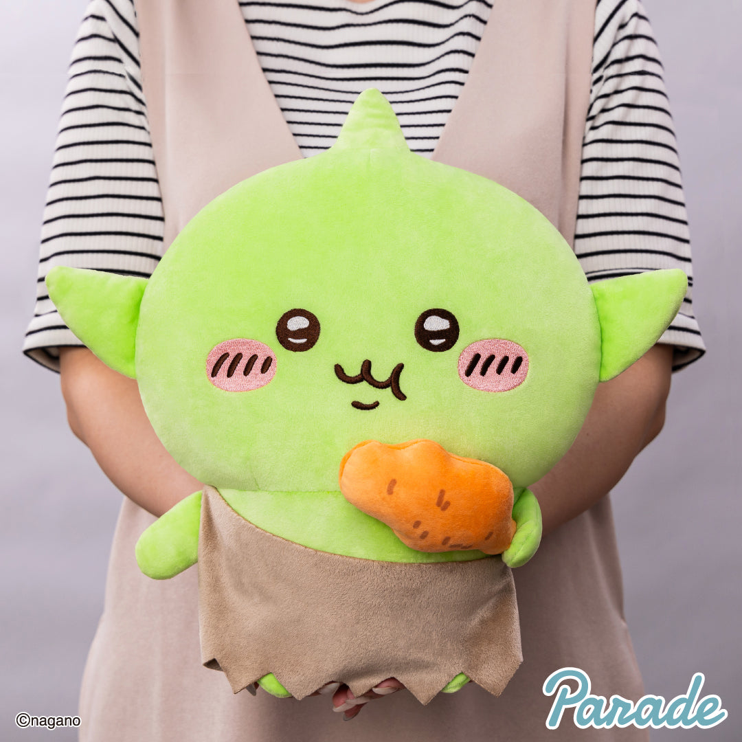 Japan ChiiKawa | Cute Goblin Reading Recipe and Eating Chicken Leg Big 30cm Plush Doll Kawaii items Room Decoration doll