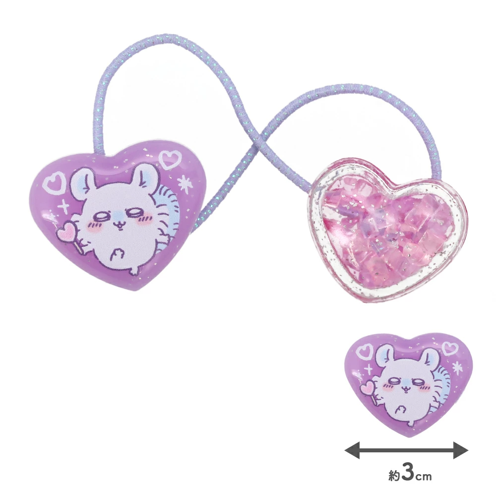 Japan ChiiKawa | ChiiKawa Hachiware Usagi Momonga Cute Icon with Bling Heart Ponytail Holders Scrunchies Kawaii items Cute Hair Accessories KawaiiGiftLand