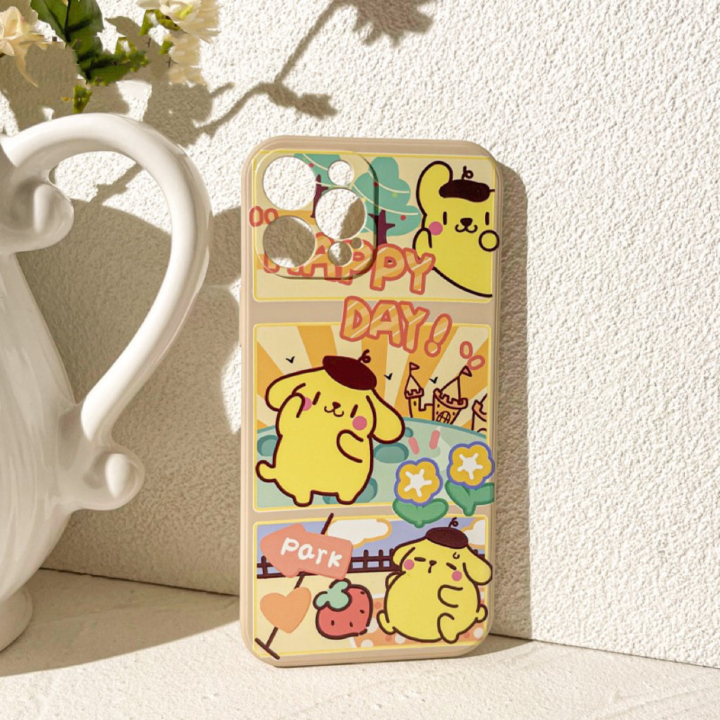 Japanese Cartoon Fatty Comics PN Pompompurin iPhone Case 6 7 8 PLUS SE2 XS XR X 11 12 13 14 15 16 Pro Promax 12mini 13mini KawaiiGiftLand