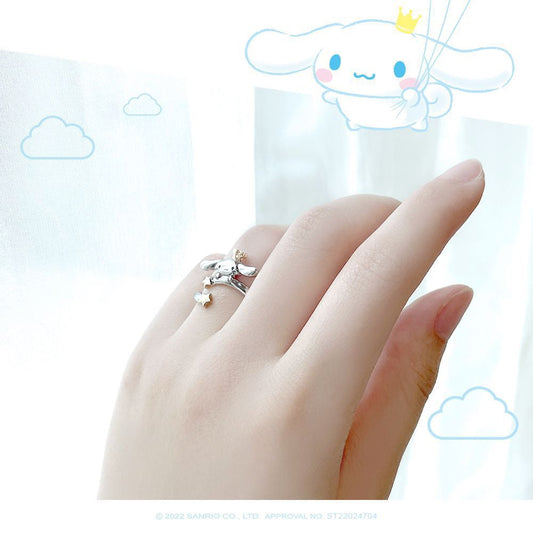 Sanrio Cinnamoroll 20th Annversary 925 Sterling Silver Ring Gold & Silver with Ring Box KawaiiGiftLand
