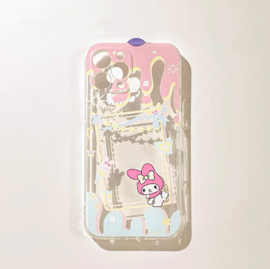 Japanese Cartoon My Melody MM with Dessert Photo Frame iPhone Case 6 7 8 PLUS SE2 XS XR X 11 12 13 14 15 16 Pro Promax 12mini 13mini KawaiiGiftLand