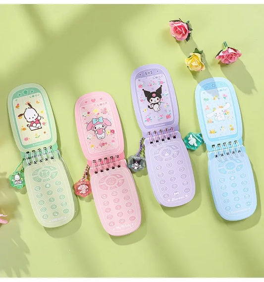 Sanrio Romantic Flower Mobile Mini Notebook | My Melody Kuromi Cinnamoroll Pochacco - 60 Sheets