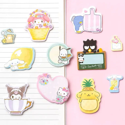 Sanrio Sweets & Food Memo Pad | Hello Kitty My Melody Kuromi Cinnamoroll Pompompurin Pocahcco Tuxedosam Bad Badtz Maru - 7 Style 105 Sheets