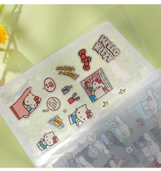 Sanrio Romantic Flower Stickers File Book | My Melody Kuromi Cinnamoroll Pochacco