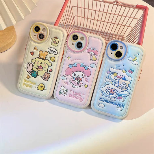 Japanese Cartoon MM CN PN Air Cushion iPhone Case 15 14 13 12 11 Pro Max Plus KawaiiGiftLand