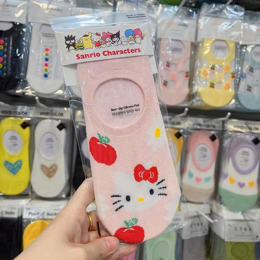 Sanrio Korea Low Cut Socks | Hello Kitty My Melody Kuromi Cinnamoroll Pompompurin KeroKeroKeroppi Gudetama Bad Badtz Maru - Anti-off Female Socks KawaiiGiftLand