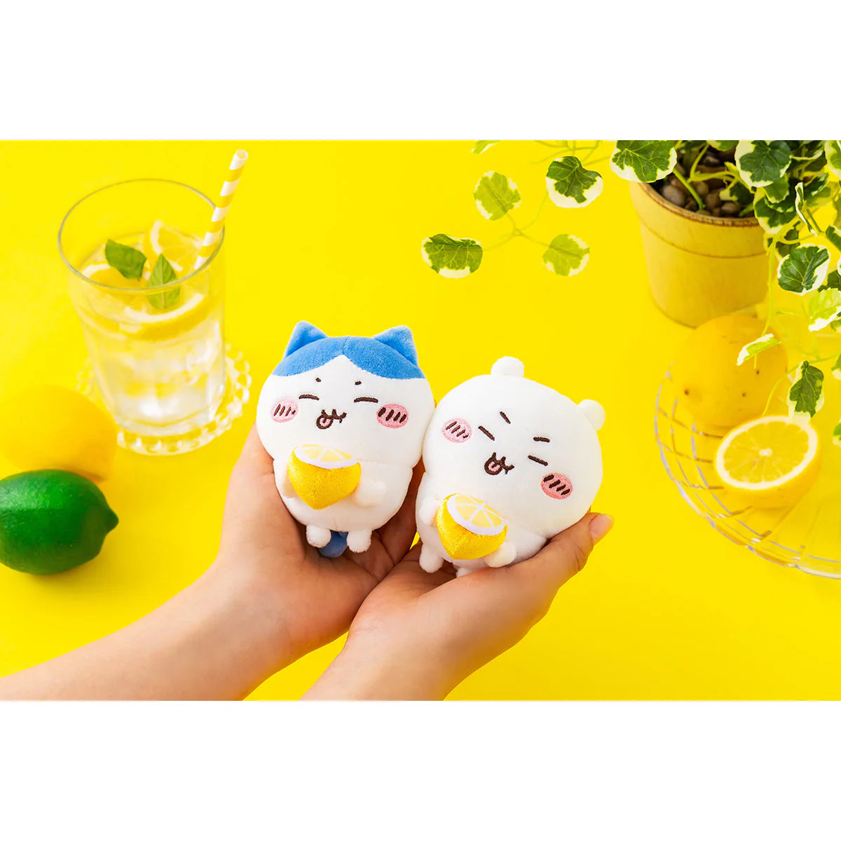 Japan ChiiKawa | ChiiKawa Hachiware Usagi Eating Lemon Plush Doll Keychain Kawaii items Room Decoration doll KawaiiGiftLand